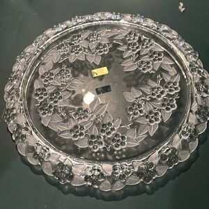 Vintage Walther Crystal Mikasa Crystal Carmen Satiniert Torte Plate/Pie Platter